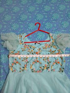 Beautiful Blue Embroidered Gown length 53