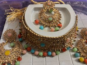 Elegant Gold Choker Necklace Set pack of 2 se