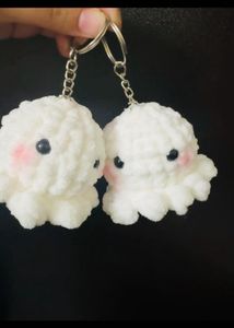 2 Cute Crochet Octopus plushie Keychain