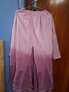 Embroidered Pink Chikankari Kurta