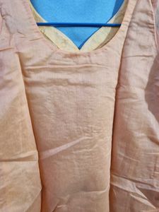 Peach Embellished Kurta Set