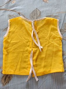 Yellow Cotton Top for 3-4 months Baby