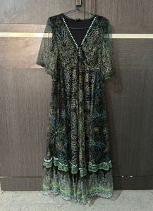 Zudio Paisley Print Georgette Maxi Dress / Gown