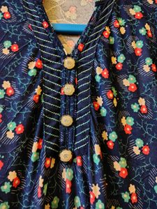 🔥Navy Blue Floral Print Kurta