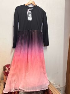 Stylish Pleated Ombre Dress