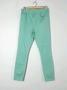 Sea Green Skinny Fit Denim Jeans (Women's)