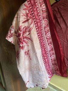 Maroon cotton 3 pc suit
