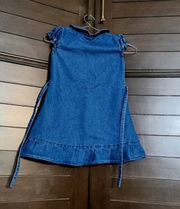 Pingpong Blue Cute Denim Dress for Girls