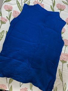 Royal Blue Sleeveless V-Neck Top