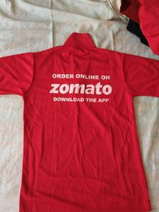 Zomato Order Online Red Polo T-Shirt