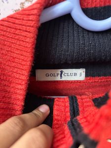 Men's Red Zip-Up Sweater
