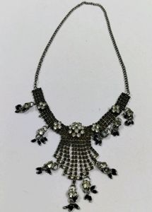 Black stone chain Necklace Rhinestone/Unique/sty