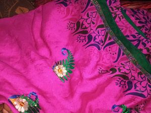 Vibrant Pink Embroidered Saree