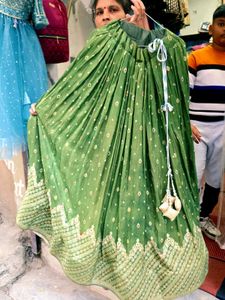 Elegant Olive Green Lehenga Choli Set