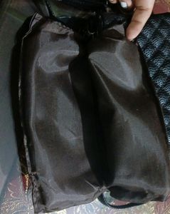 Black Soft Leather Sling Bag Double Pocket 🖤✨
