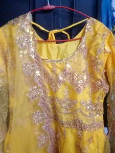 Yellow Ethnic garara Firock With Dupatta