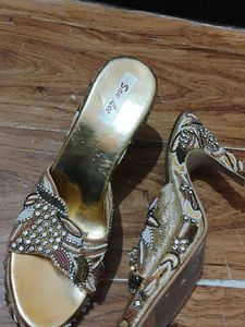 San Lee Beaded Heeled Slides