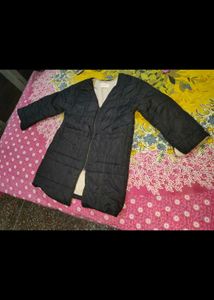 Black Quilted Longline Jacket kids light weight