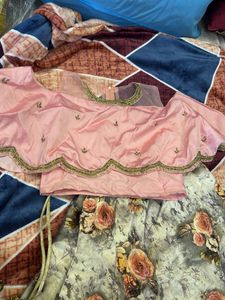 Pink Floral Lehenga Choli Set