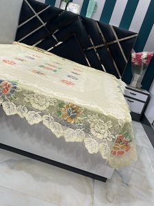 combo Vintage White/golden Net Double Bed Sheets -