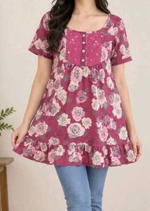 Floral Print Tunic Top