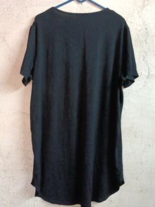 Black V-Neck Tunic Top