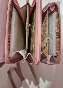 Chic Pink Wallet with Gold Accent
