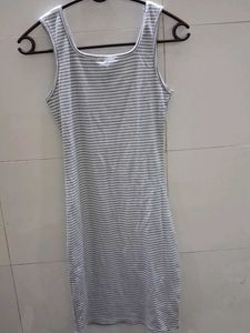 Zara Striped Sleeveless Midi Dress