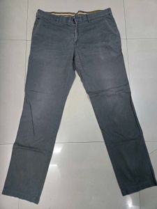 Louis Philippe Men's Gray Casual Pants