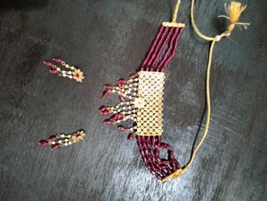 Exquisite Beaded Necklace and Earring Set
