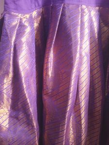 Purple Banarasi Silk Flared Dress