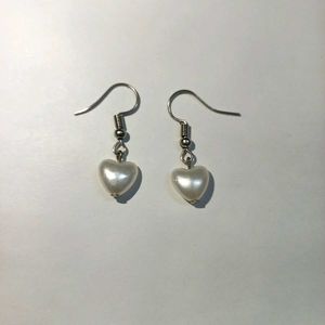 Handmade Pearl Heart Earrings