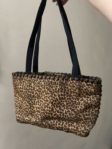 vintage Leopard Print Shoulder Bag