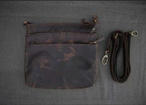 Vintage Leather Crossbody Bag Unisex