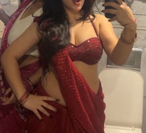 Red Sequin Saree