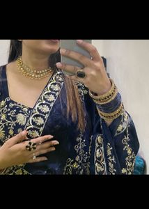 Beautiful Navy Blue Embroidered Lehenga Choli