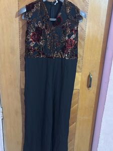 Floral Velvet Top Jumpsuit