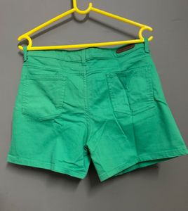 Bare Denim Green Shorts