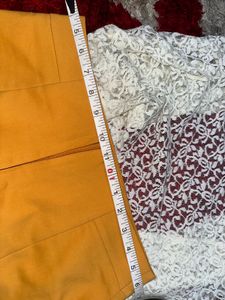 mustard yellow formal skirt