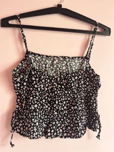 Floral Print Spaghetti Strap Crop Top