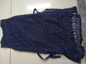 Navy Blue Lace Sleeveless Top