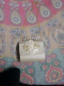 Sparkly Clutch with Flower Detail