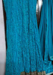 Teal Embellished Anarkali Dress