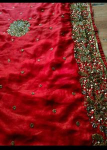 y2k purple handwork saree!!..combo + red saree