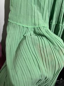 Flowy Tiered Green Ethnic Skirt