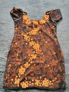 Threadwork Short Kurti (free dupatta)