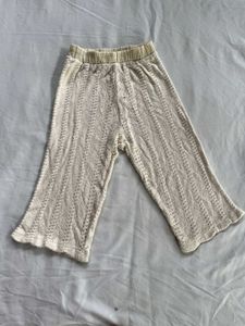 Cream Knit Palazzo Pants