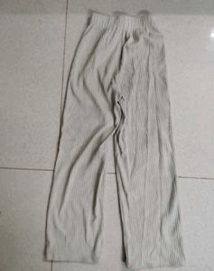Cream Corduroy Wide Leg Pants