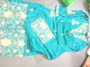 Embroidered Teal Kurta set
