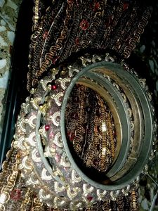 Elegant Gold and Maroon Bangles Set